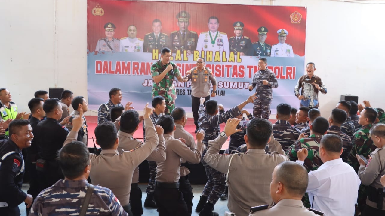 Kuatkan Sinergitas TNI-Polri, Polres Tanjungbalai Gelar Halal Bi Halal
