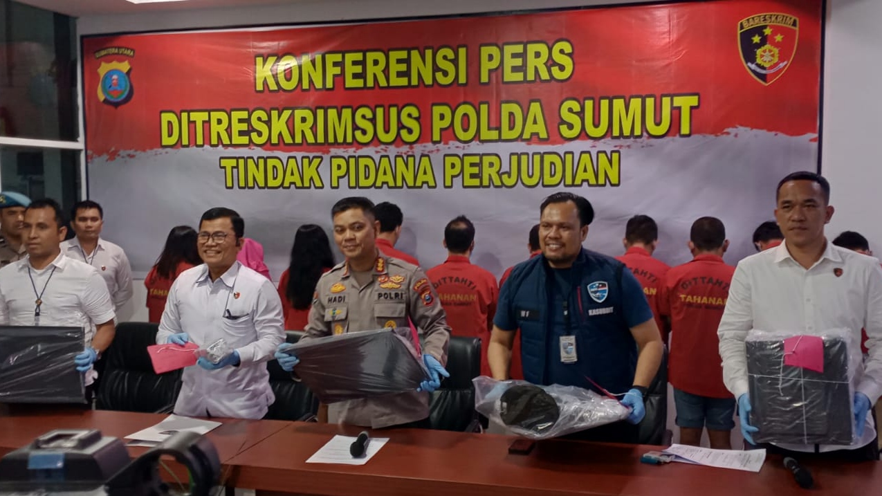 Tempo 6 Bulan, Polda Sumut Ungkap 7 Kasus Judi Online dengan 16 Tersangka