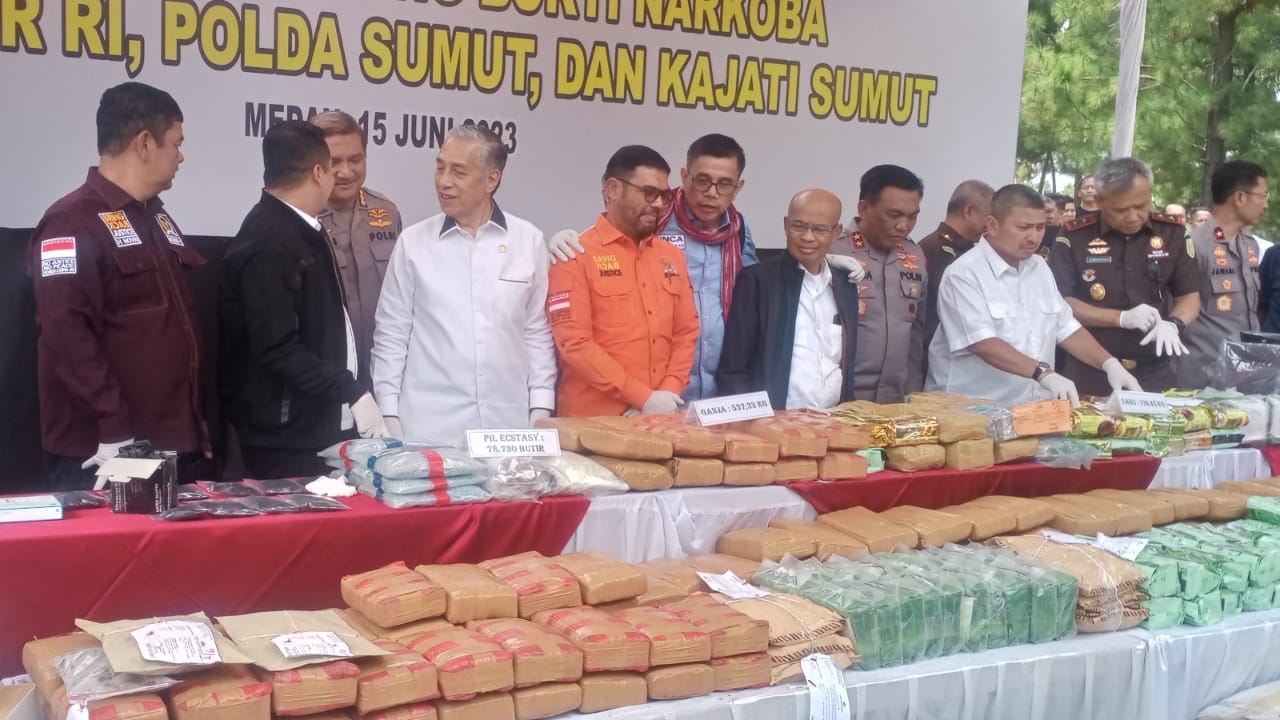 Polda Sumut Musnahkan Narkoba Senilai Rp690 Miliar, Disita dari 40 Tersangka