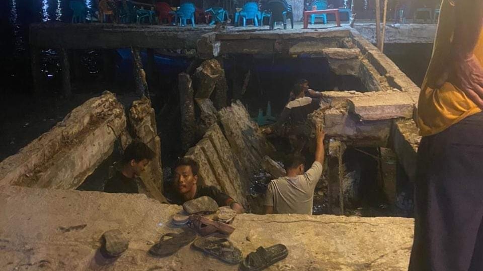 Tidak Tahan Menampung Jumlah Warga, Titi Pajak Ikan Lama Brandan Ambruk