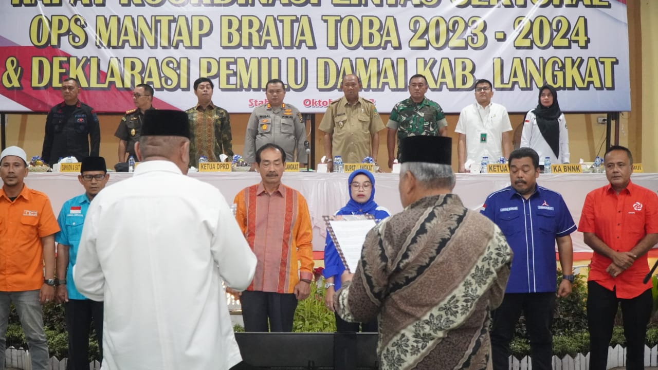 Forkopimda & Parpol di Langkat Deklarasikan Pemilu Damai