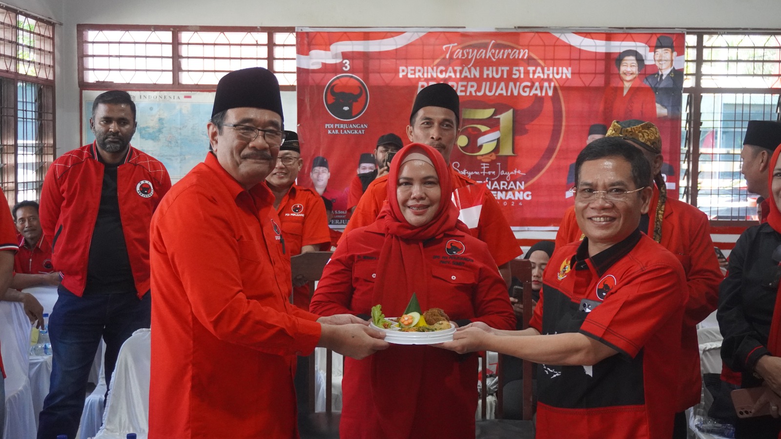 HUT ke-51 PDIP di Langkat Dihadiri Djarot Saiful, Dengarkan Pidato Megawati