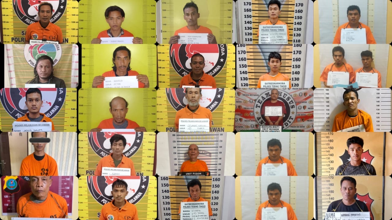 Sepekan Operasi, 161 Pelaku & 39 Kg Sabu Diamakan Polda Sumut