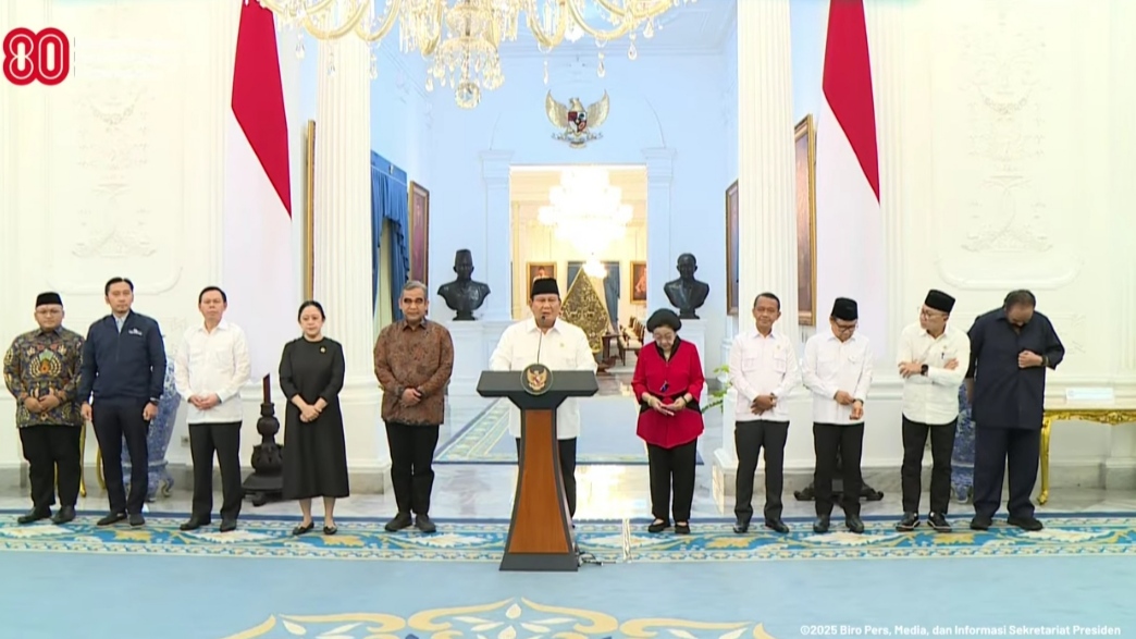 Demo Memanas, Ini 8 Poin Peryataan Presiden Prabowo Bersama Ketum Parpol