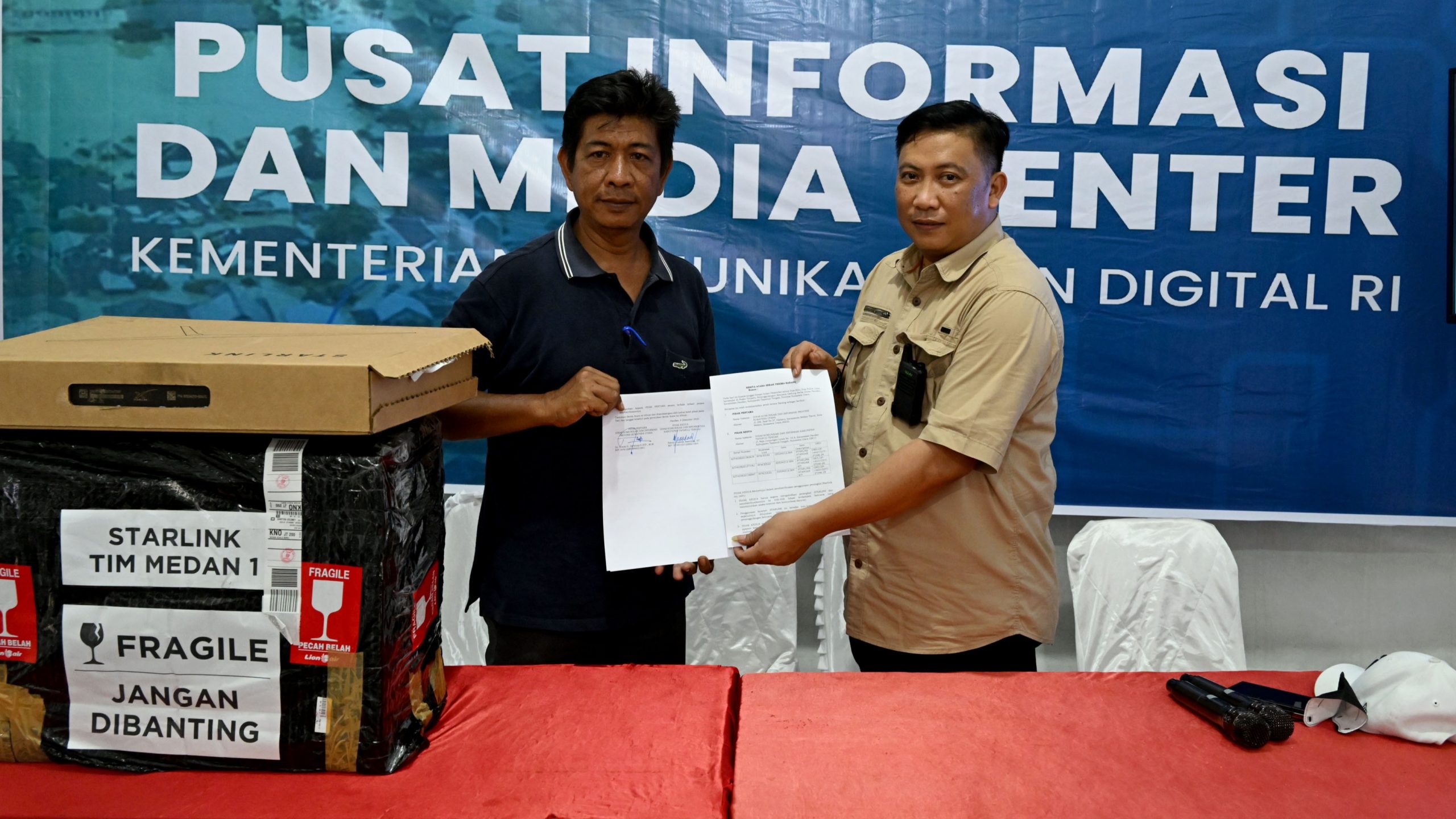 Pemprov Sumut Salurkan Hibah Starlink Komdigi ke Daerah Bencana Banjir dan Longsor